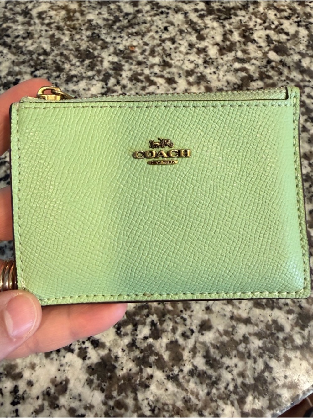 Coach Mint Green Crossgrain Leather Wallet
